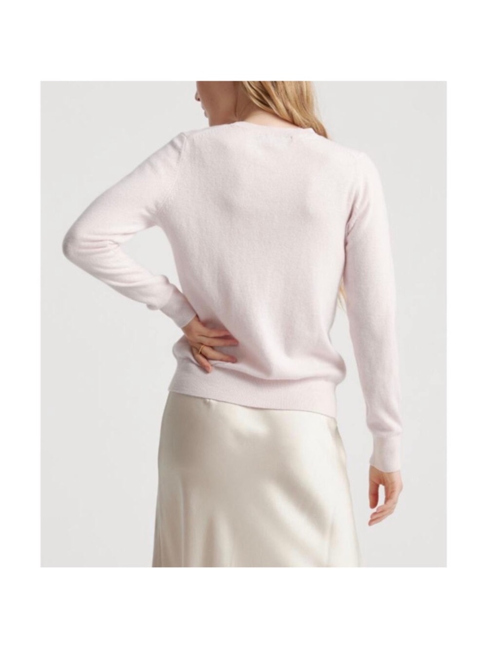 Quince Women's Crew Neck Sweater in Light Pink - Picture 3 of 10